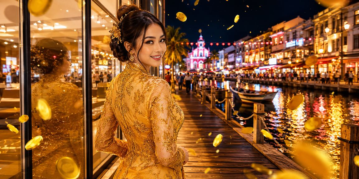 Pengguna wanita Malaysia di Melaka menyemak rebat dan bonus dalam akaun acr50